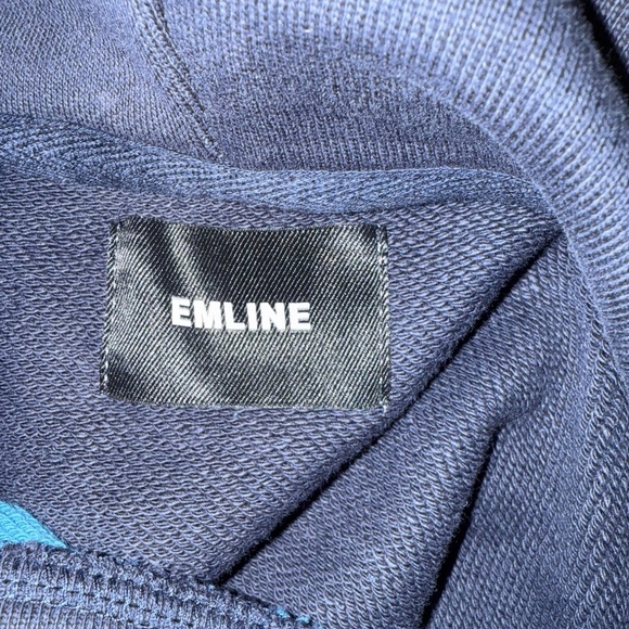 EMLINE Blue and Red Hoodie with red logo - Picture 5 of 6